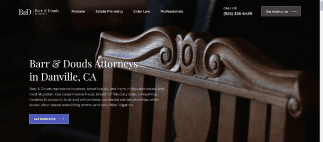 Trusted Legal Expertise - Barr & Young Attorneys' Website Detailing Services in Danville, CA