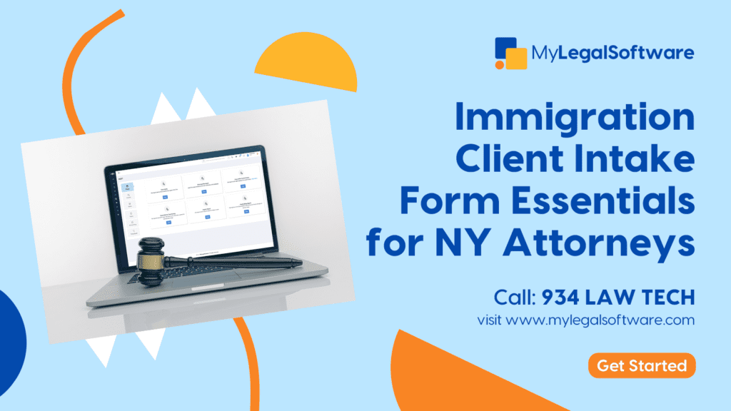 Laptop displaying an immigration client intake form, essential tool for New York attorneys.