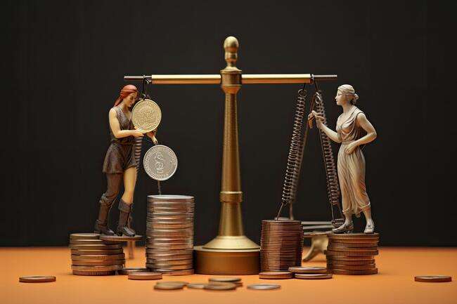 Scales of justice balancing coins, representing the financial aspects of immigration case management