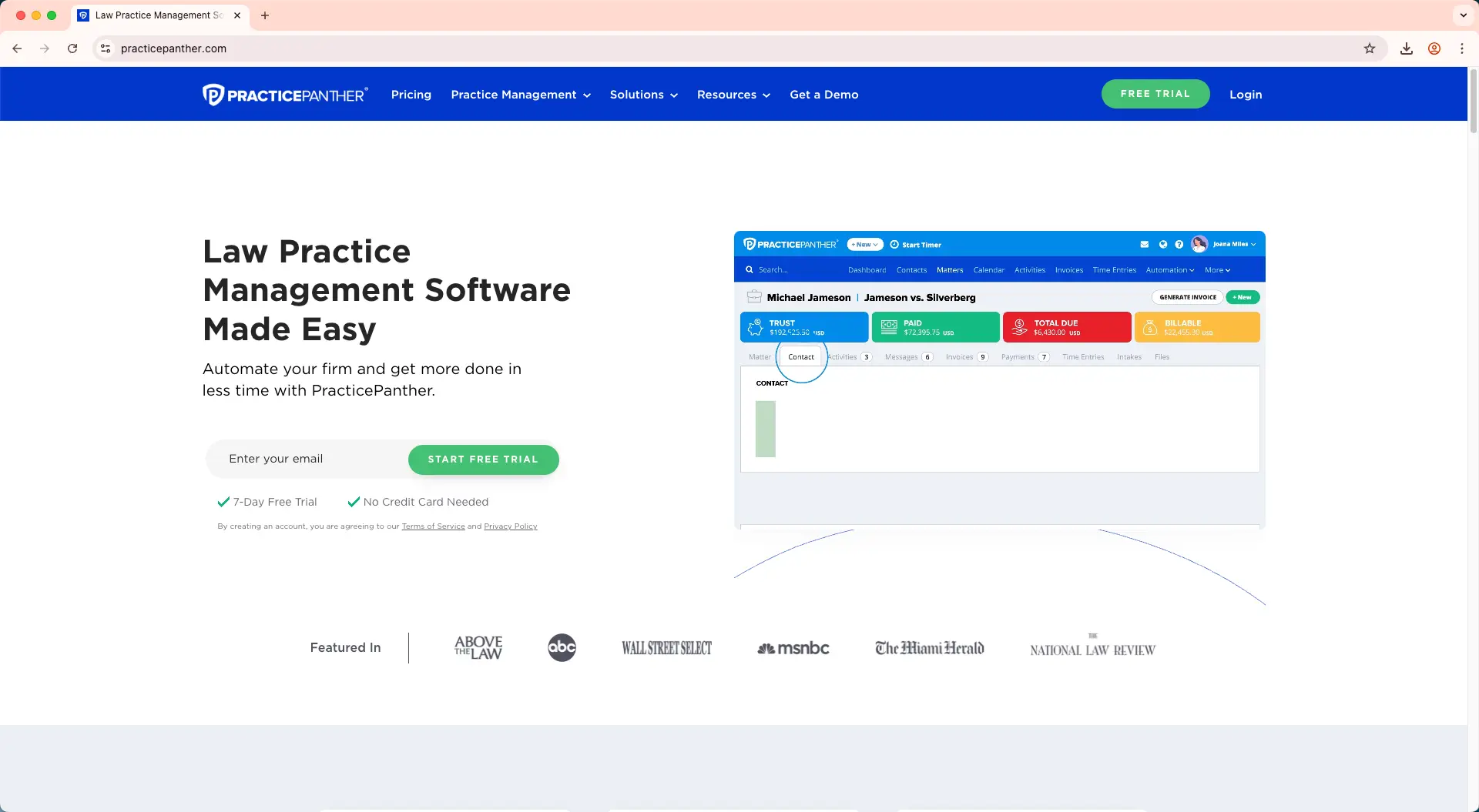 PracticePanther is a top legal practice management software for time and billing.