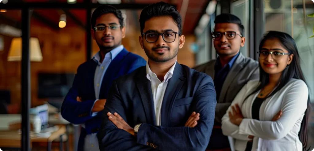 confident-business-team-posing-indoors