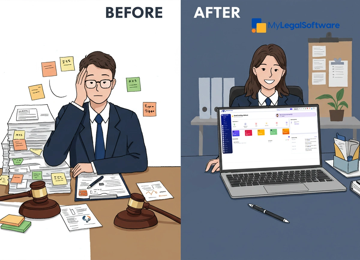 From overwhelmed to organized—see how My Legal Software helps attorneys take control of their workload and thrive.