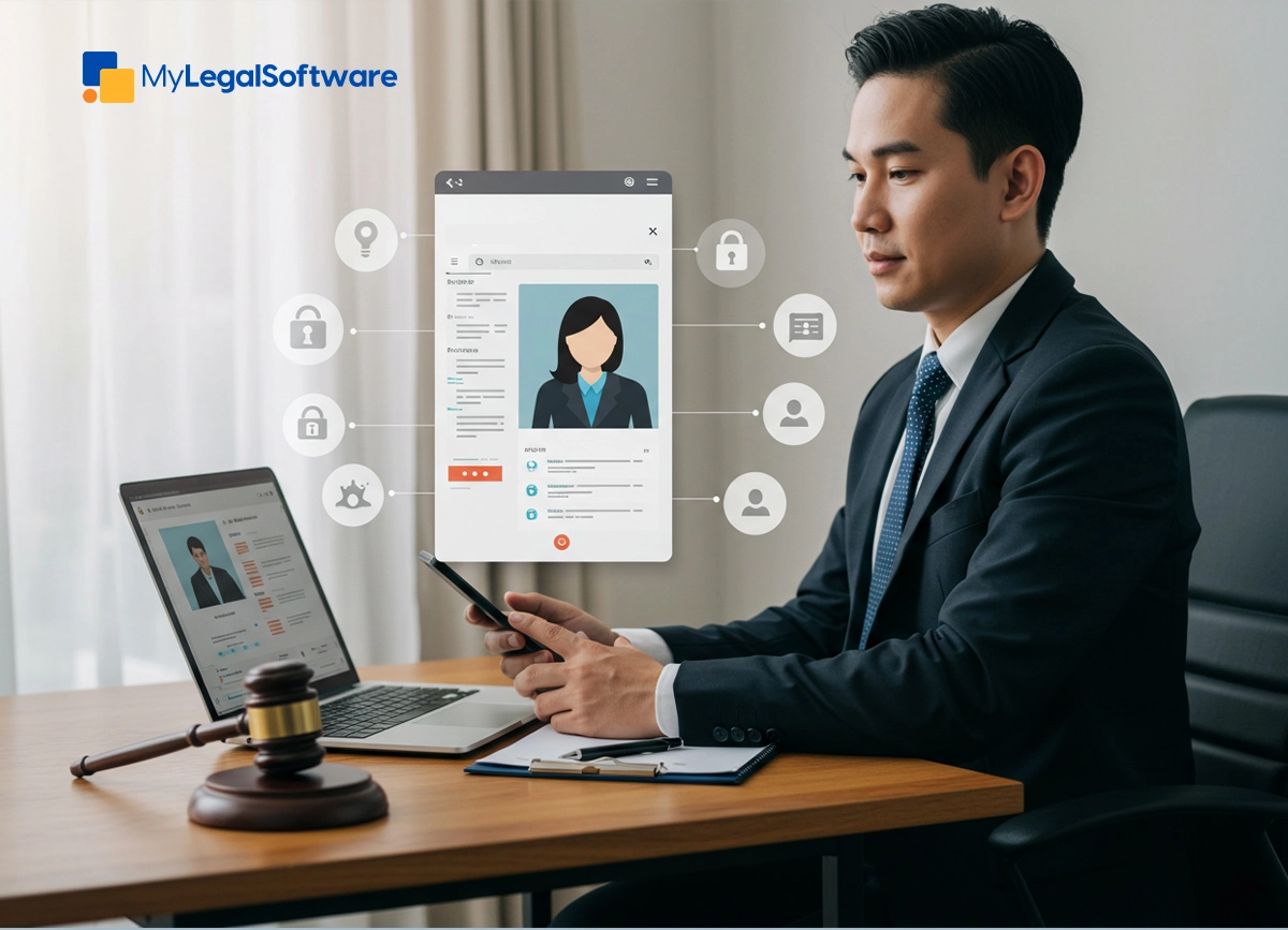 Communicate with clients securely using MyLegalSoftware's encrypted messaging and client portal features.