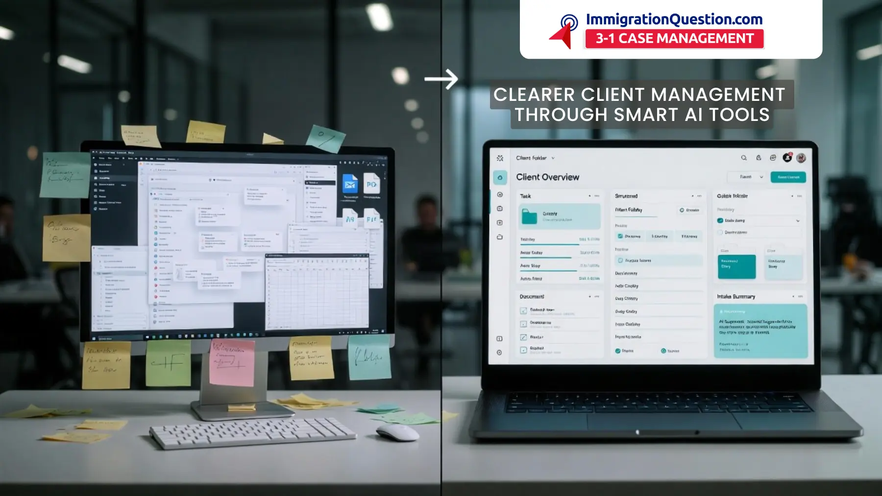 Move beyond scattered processes and manual follow‑ups.Shift to AI‑organized client dashboards that keep details, tasks, and documents in one predictable workflow.